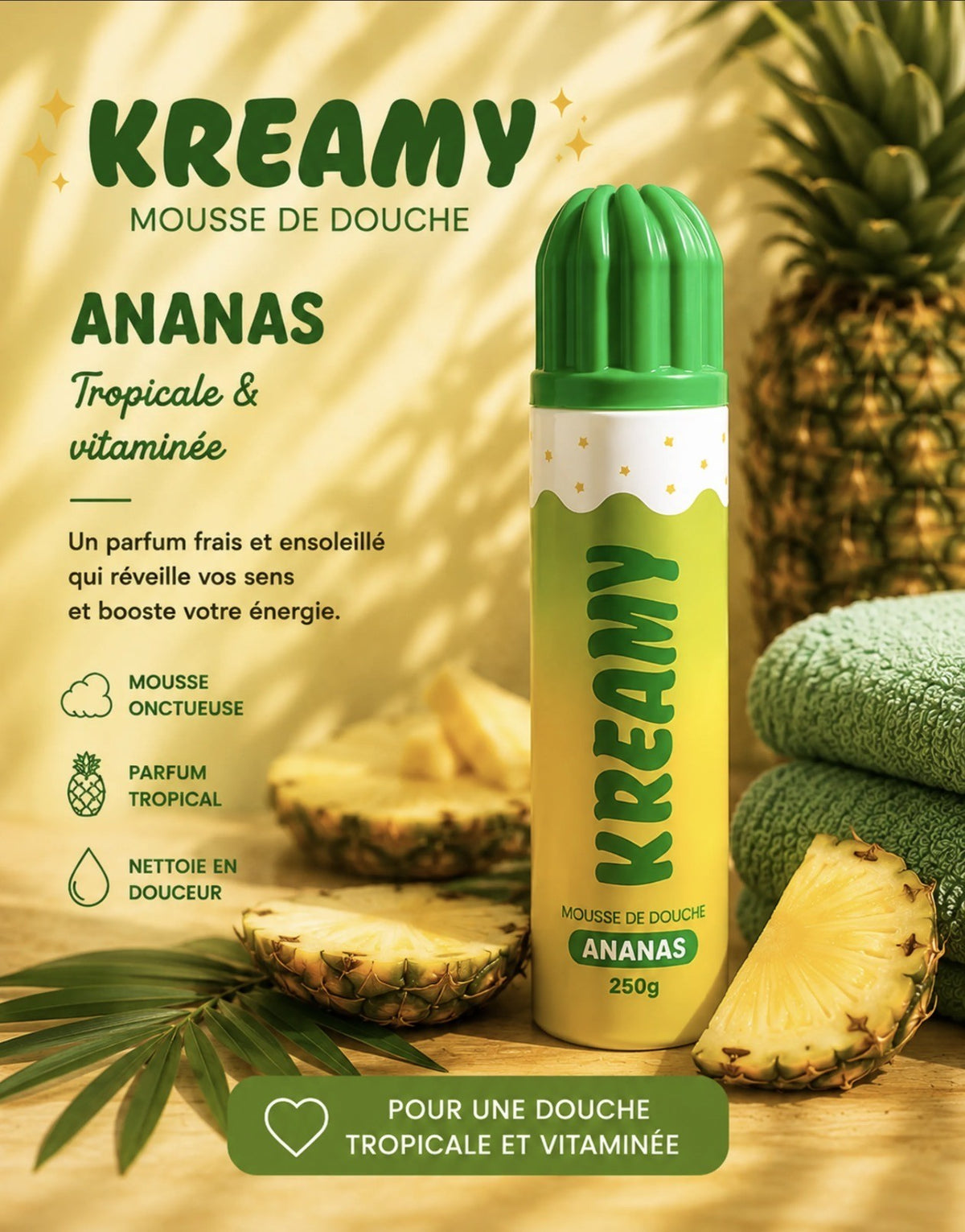 Mousse de douche KREAMY 250 g ( 4 senteurs disponibles)