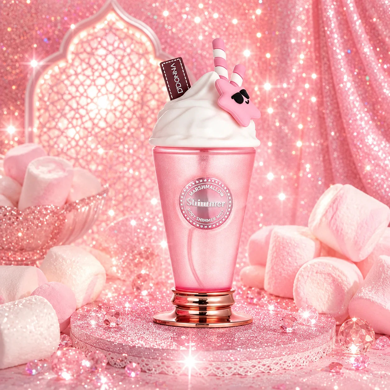 Brume Corps & Cheveux Yummy Marshmallow Pailletée 250ml - D'Donna