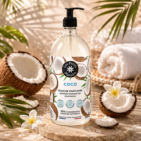GEL DOUCHE - Coco - 90% NATUREL (1 litre)