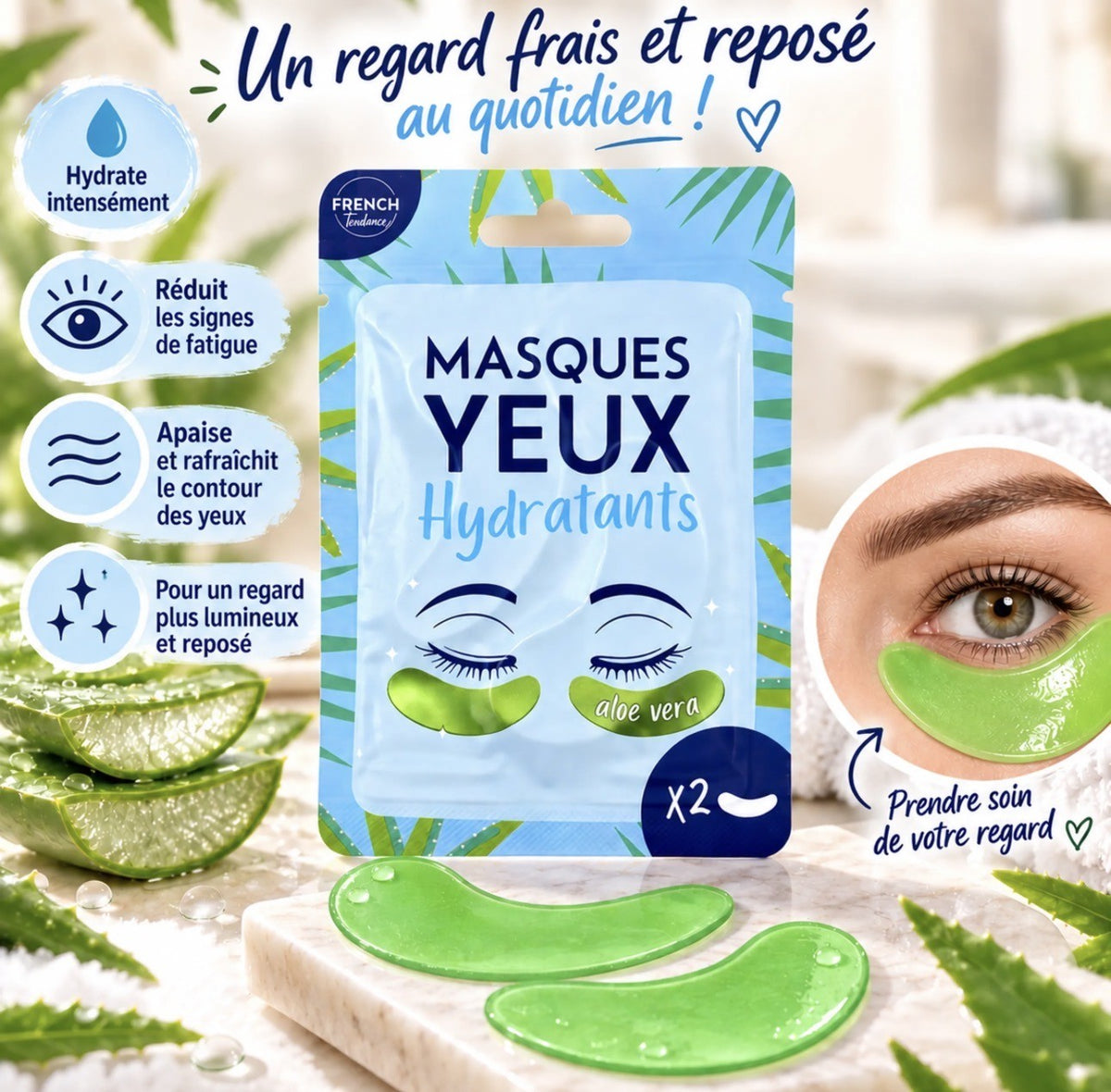 🌿Masque Yeux Hydratant - Aloe Vera