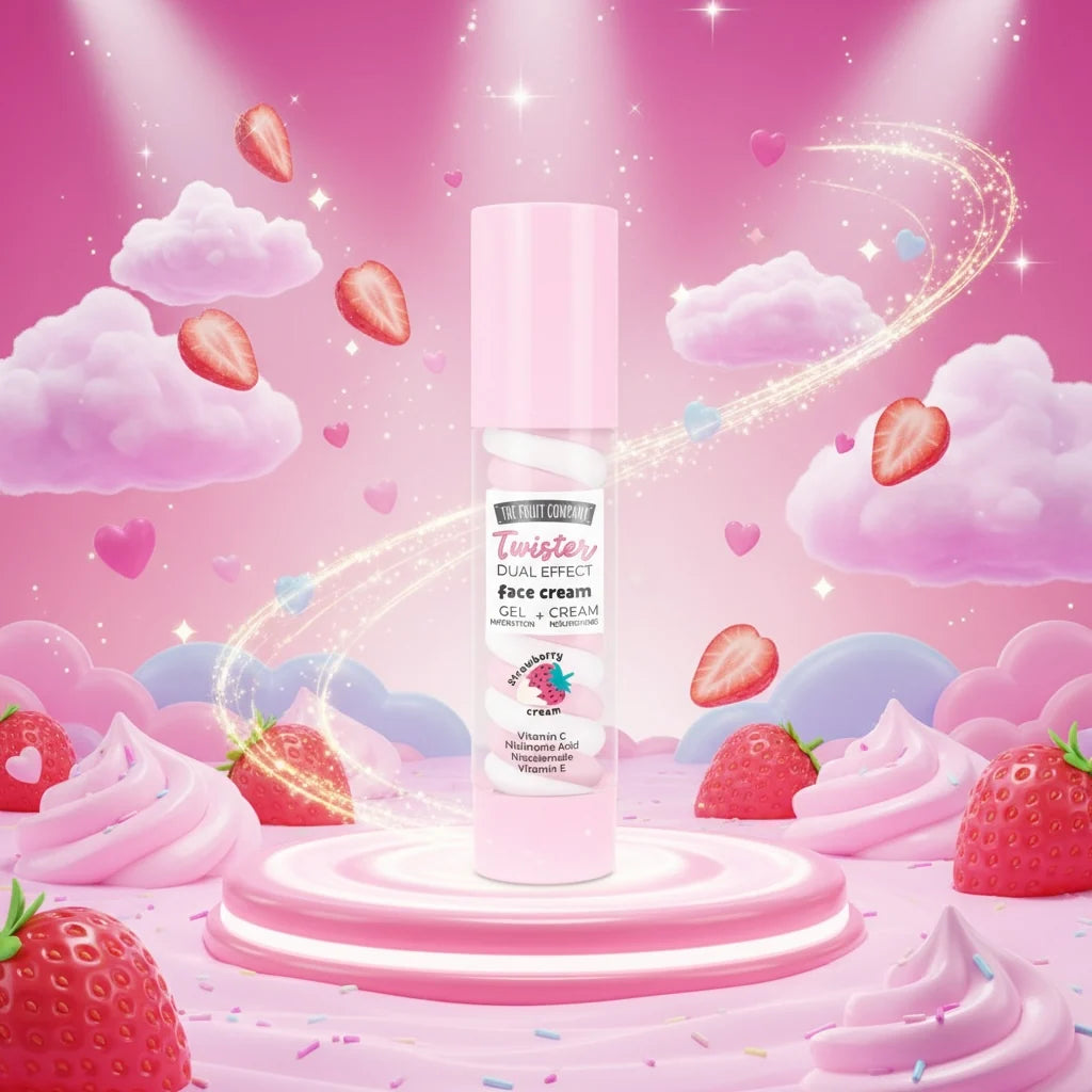 Crème visage twister fraise chantilly 2-en-1 Gel & Crème - The fruit company 50G