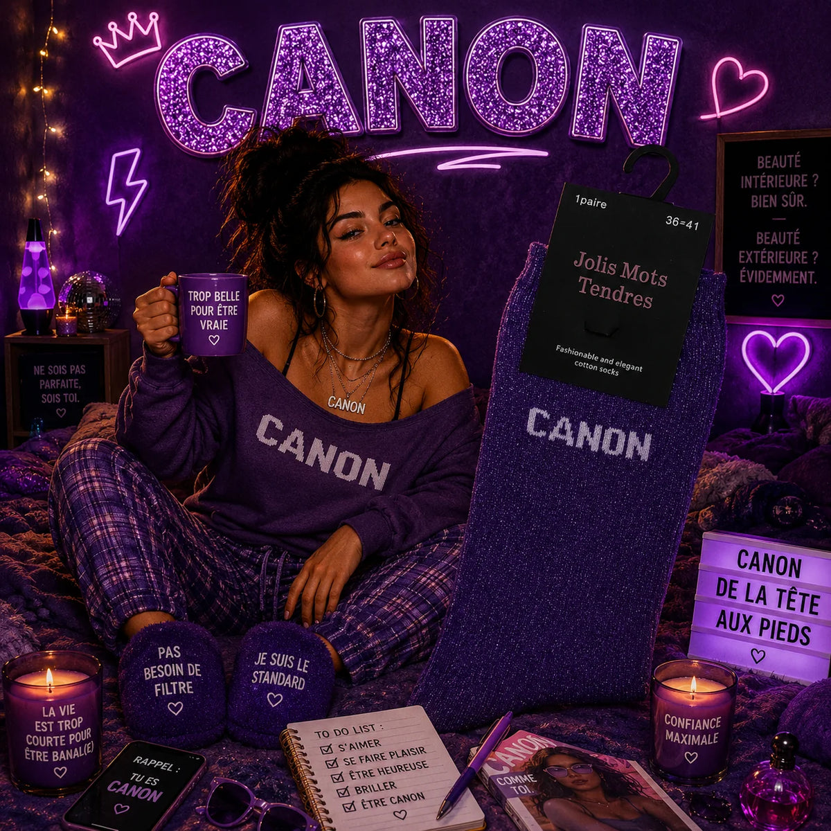 Chaussettes Fun "CANON" Violet