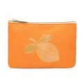 Trousse avec un citron brodé en perles